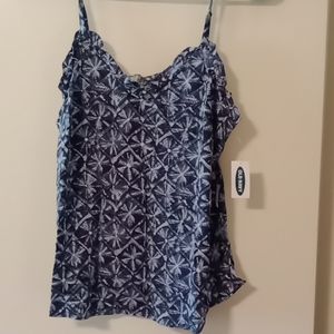 Old Navy XS Blue Geometric Tank